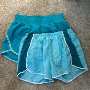 Blue running shorts